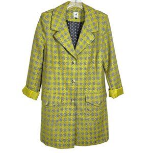 Cabi Regency Style 3491 Long Blazer Jacket Gold Black Houndstooth Size Large